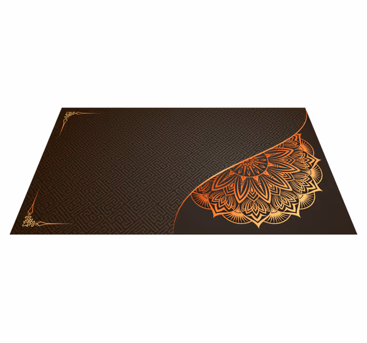 Mandala vinyl rug with corner mandala design - TenStickers