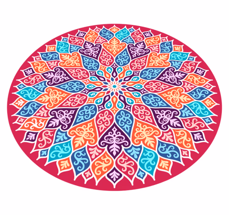 Multicolour mandala mandala vinyl rug - TenStickers