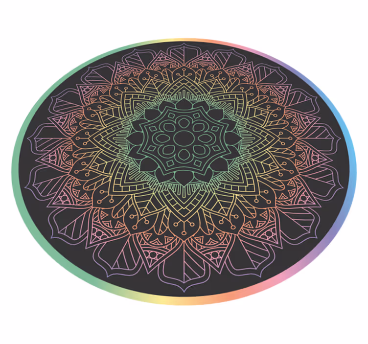 Mandala meditation mandala vinyl rug - TenStickers