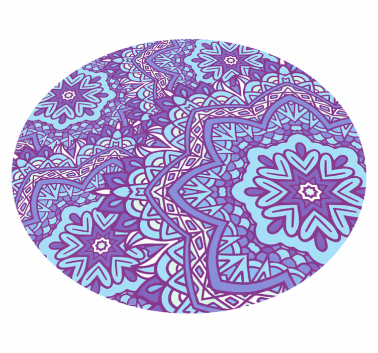 Lively purple motif mandala vinyl rug - TenStickers