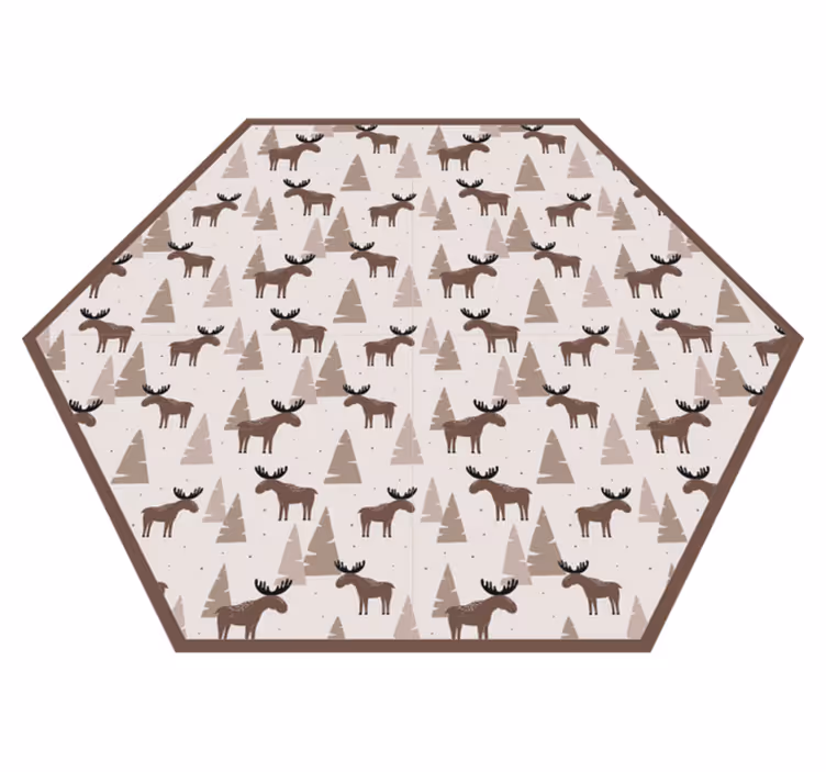 Moose Mountain Motif kids vinyl rug - TenStickers