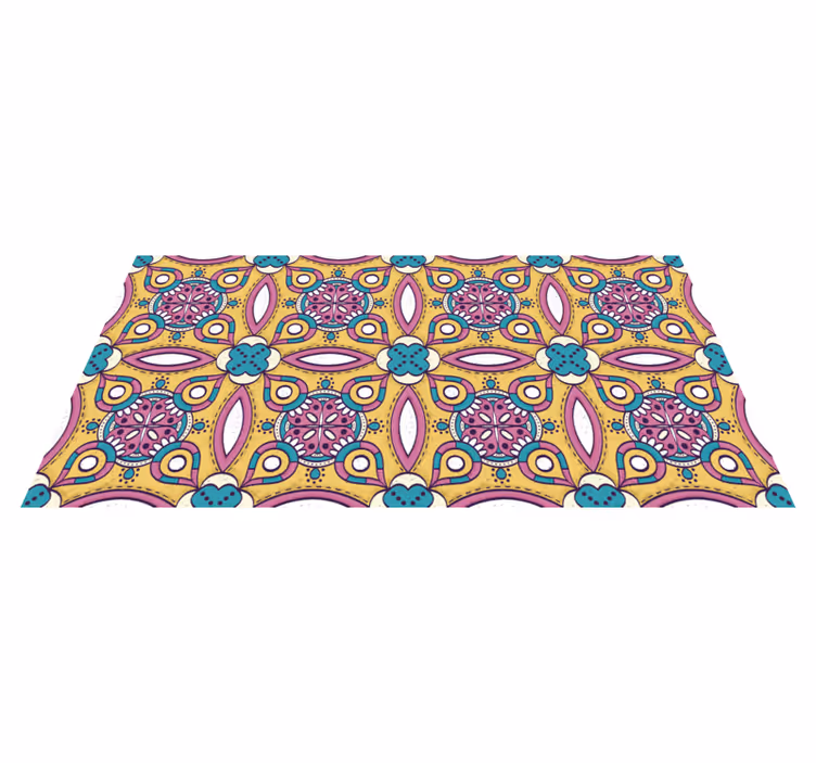 Floral motif ensemble floral vinyl rug - TenStickers