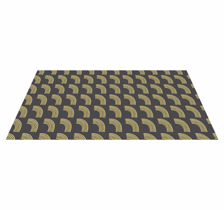 Geometric Arc Patterns striped vinyl rug - TenStickers