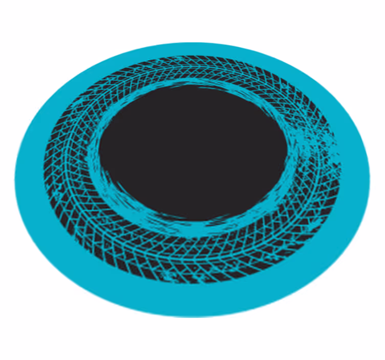 Circular Turquoise Swirl striped vinyl rug - TenStickers