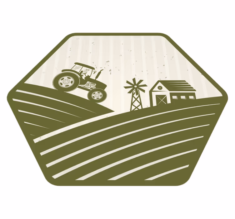 Rural Farm Scene nature vinyl rug - TenStickers
