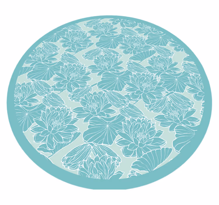 Floral Inspired Circle floral vinyl rug - TenStickers