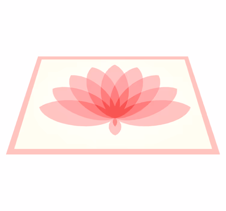 Lotus Bloom floral vinyl rug - TenStickers