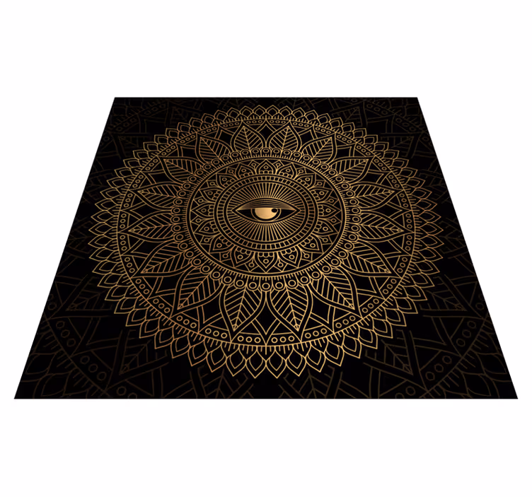Mandala eye centerpiece mandala vinyl rug - TenStickers