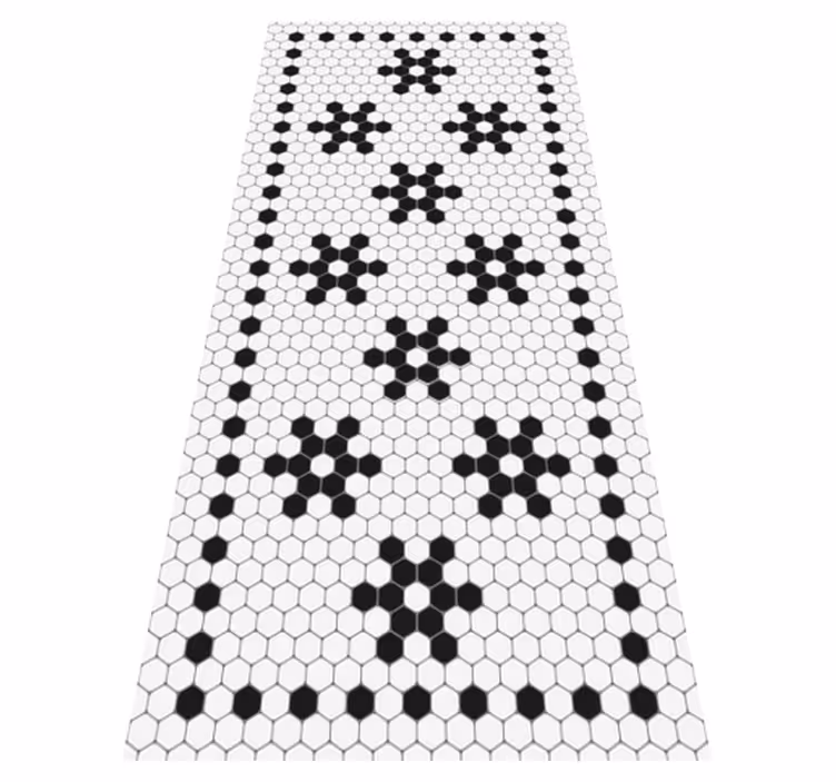 Mosaic hexagons tile bathroom vinyl rug - TenStickers
