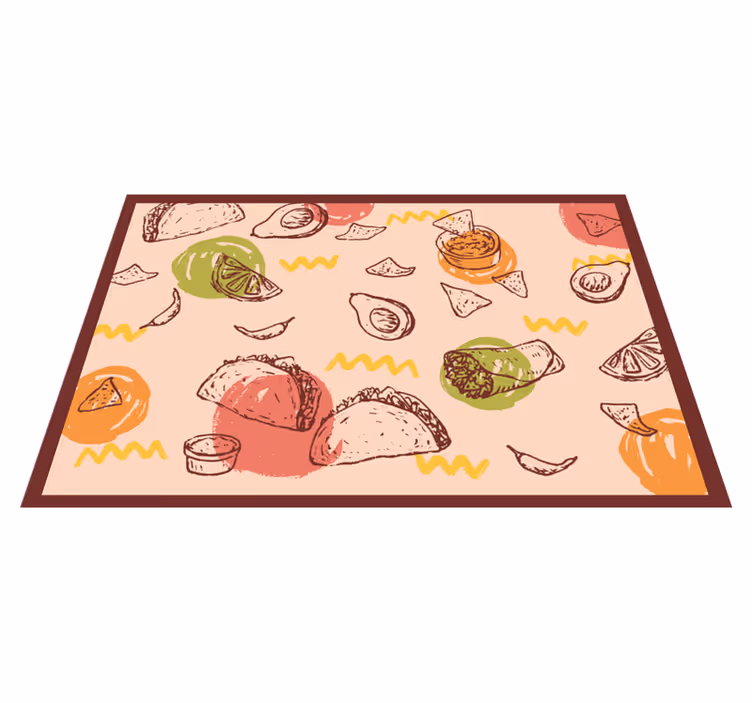Culinary sketches kitchen vinyl rug - TenStickers