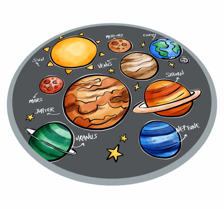 Solar System Playzone game kids vinyl rug - TenStickers