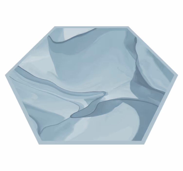 Blue marble hexagon shape modern rug - TenStickers