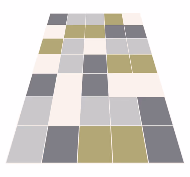 Tile vinyl rug geometric pattern design - TenStickers
