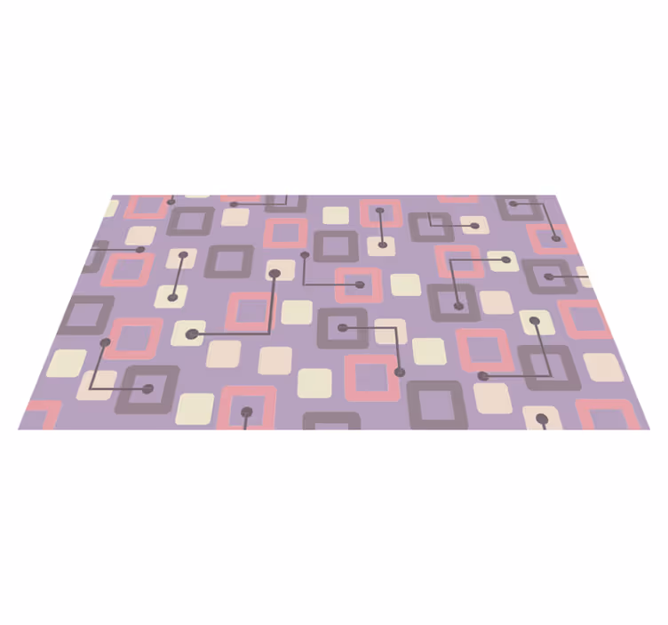 Geometric circuitry geometric vinyl rug - TenStickers