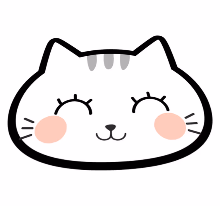Cat Face Shape nursery vinyl rug - TenStickers