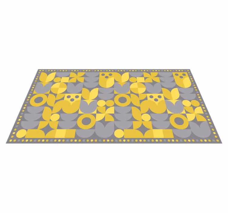 Yellow geometric pattern vinyl rug - TenStickers