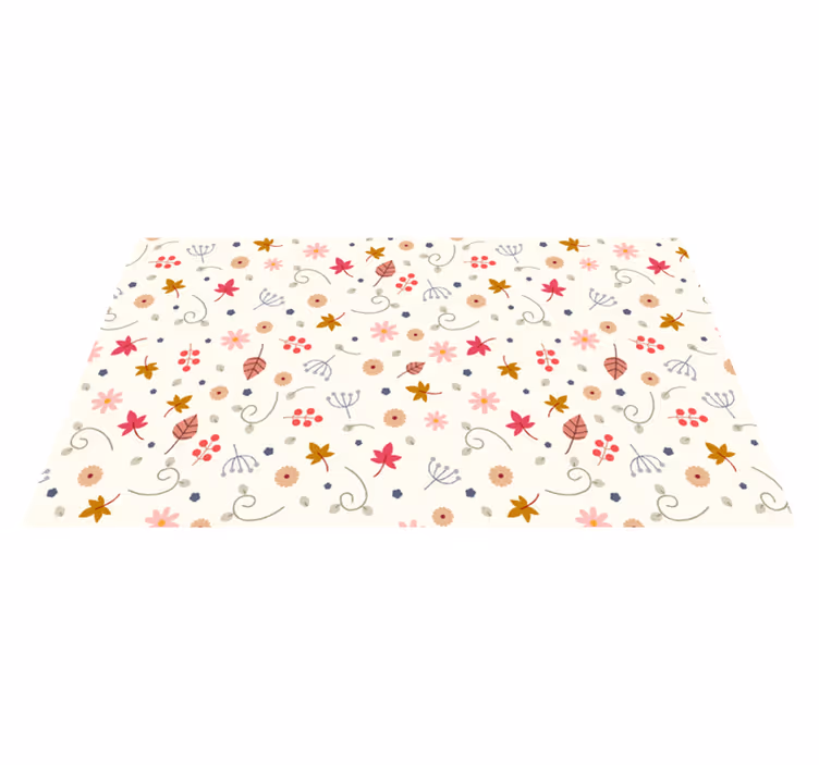 Floral pattern accent floral vinyl rug - TenStickers