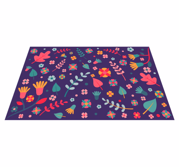 Flower Color Explosion floral vinyl rug - TenStickers