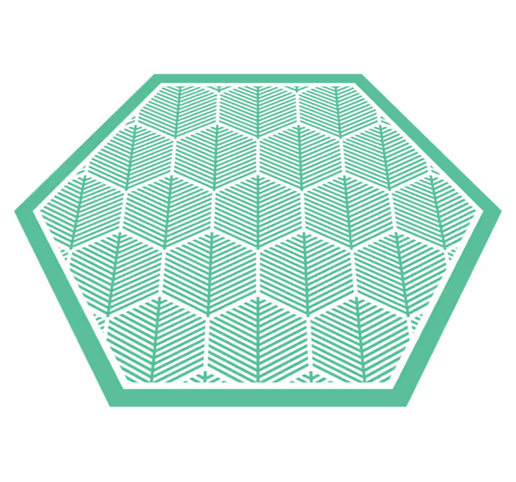 Botanical Geometrics floral vinyl rug - TenStickers
