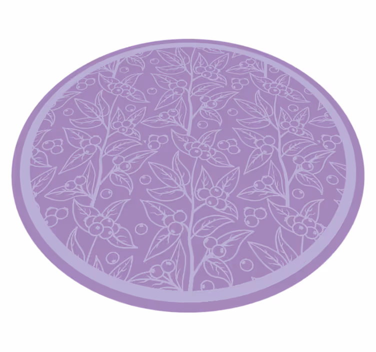 Lavender berry branches floral vinyl rug - TenStickers