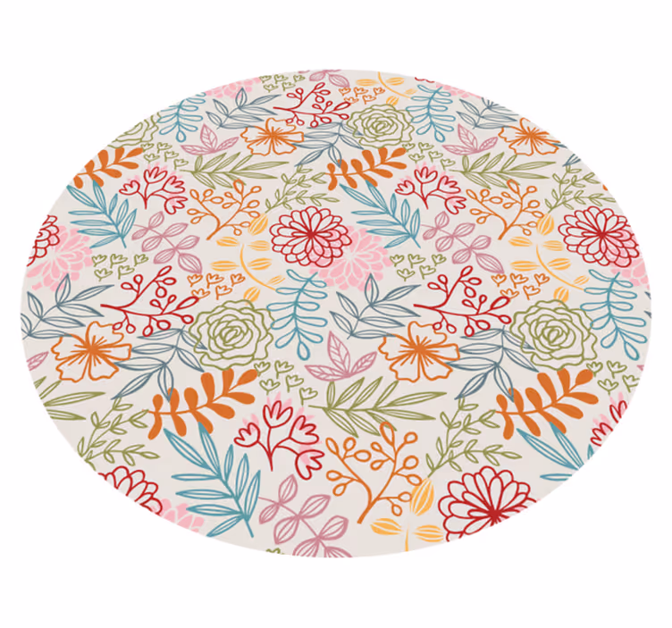 Botanical Soft Color Spectrum floral vinyl rug - TenStickers