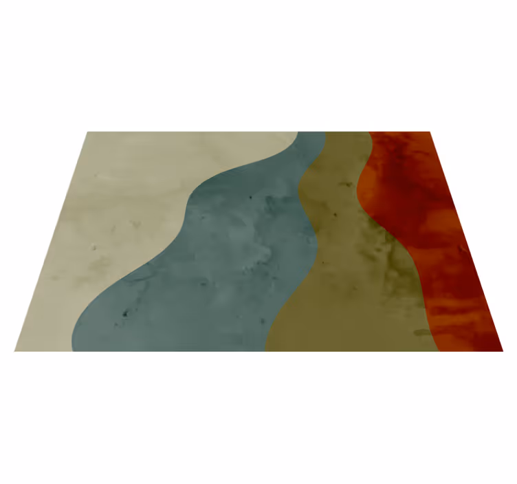 Abstract Wave Patterns living room vinyl rug - TenStickers
