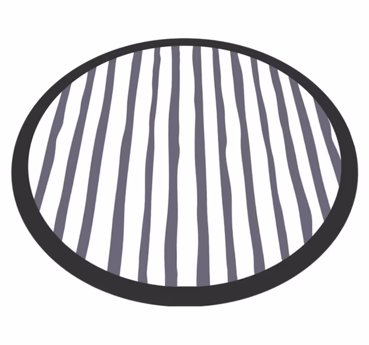 Striped Oval Element striped vinyl rug - TenStickers
