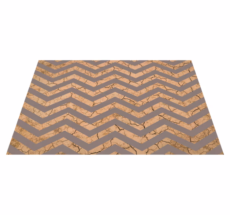 Chevron Cracked Texture textured vinyl rug - TenStickers