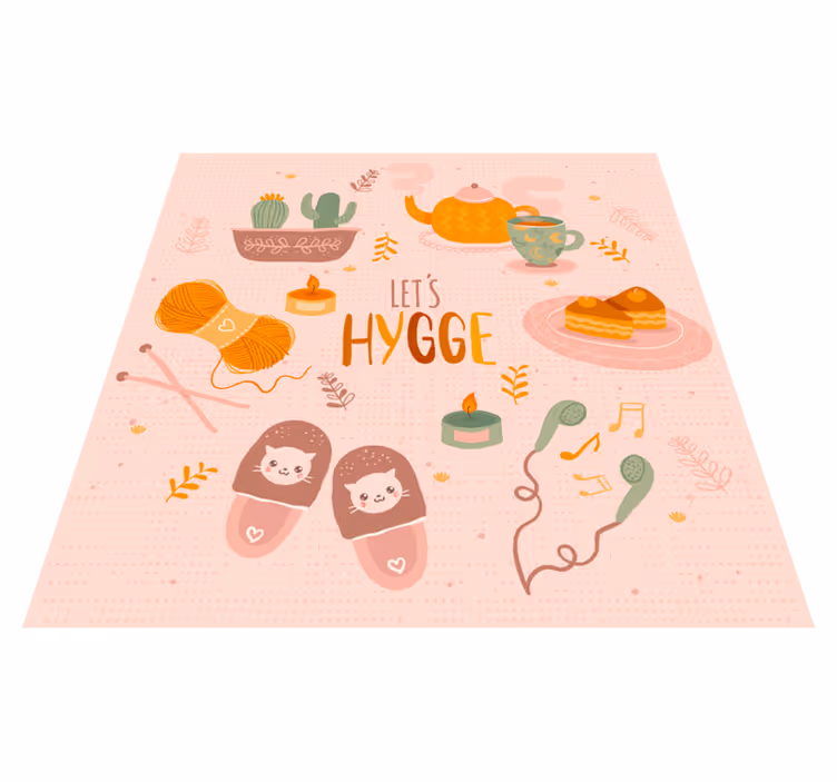 Let's hygge cozy design teen vinyl rug - TenStickers
