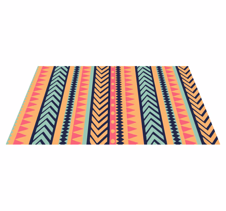 Lively Geometric Elements ethnic vinyl rug - TenStickers