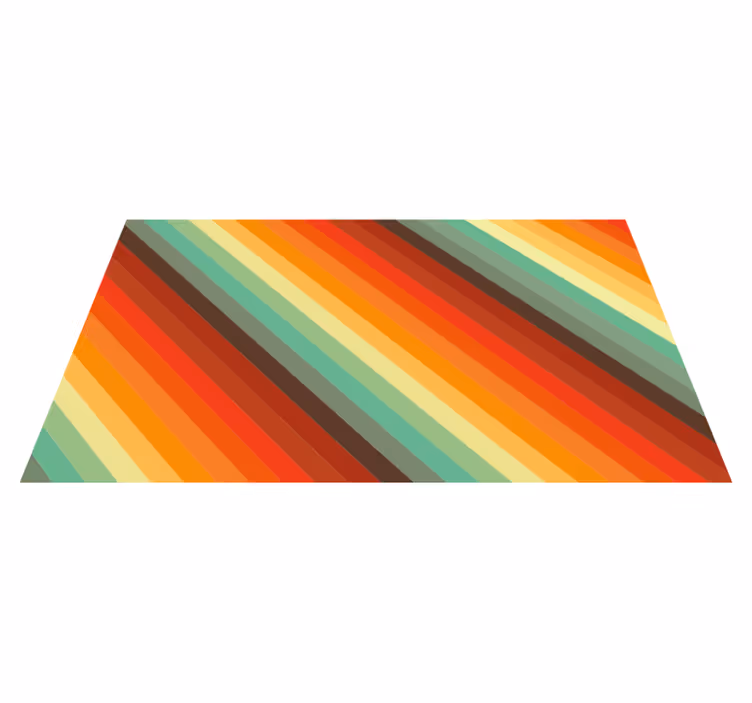 Vibrant diagonal stripes bedroom vinyl rug - TenStickers