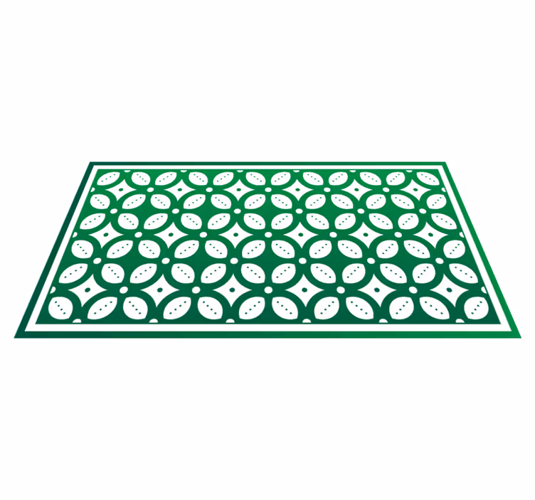 Geometric leaf motif kitchen vinyl rug - TenStickers