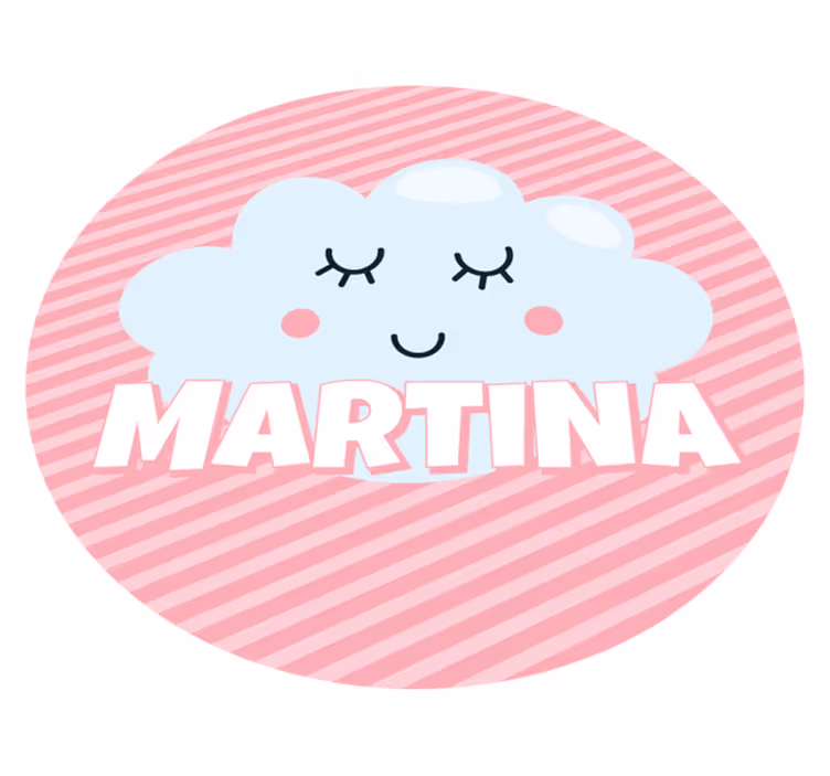 Cute cloud with name kids vinyl rug - TenStickers