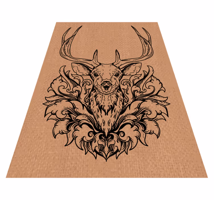 Stylish stag design animal vinyl rug - TenStickers