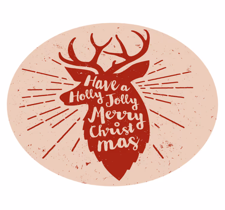 Christmas vinyl rug with christmas reindeer design - TenStickers