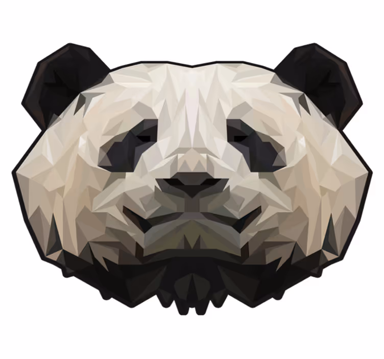 Geometric panda face animal vinyl rug - TenStickers