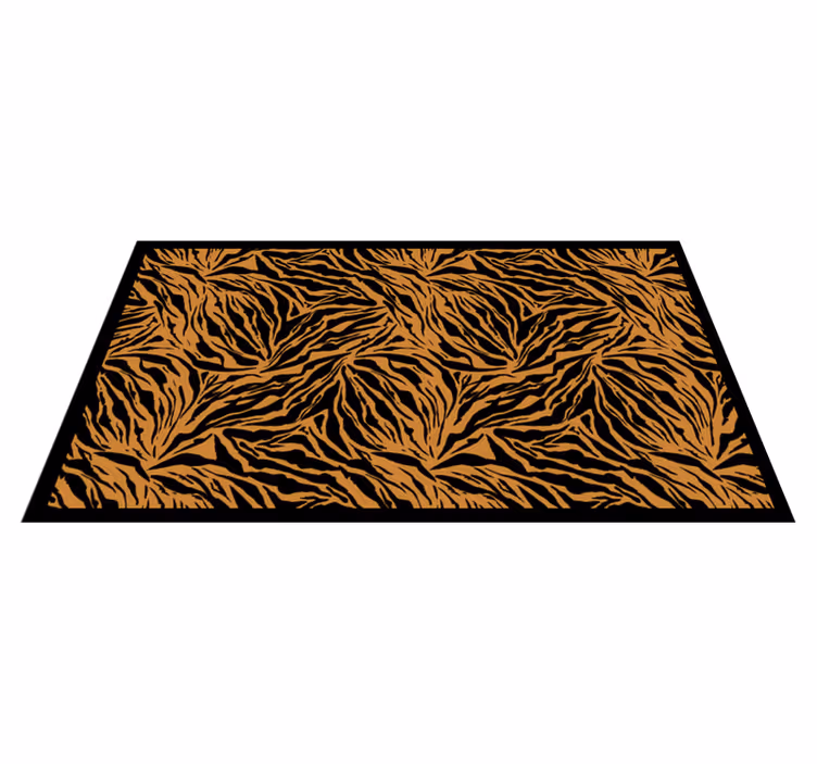 Bold Tiger Stripes animal print vinyl rug - TenStickers