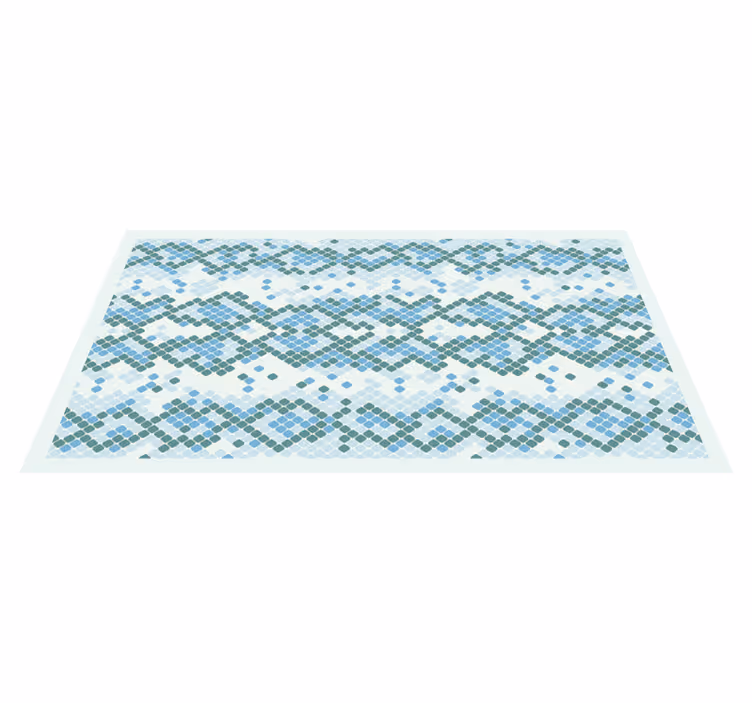Blue snake print animal print vinyl rug - TenStickers
