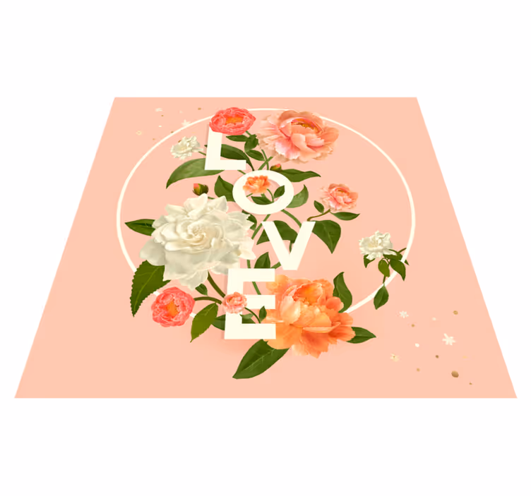 Love flowers design teen vinyl rug - TenStickers