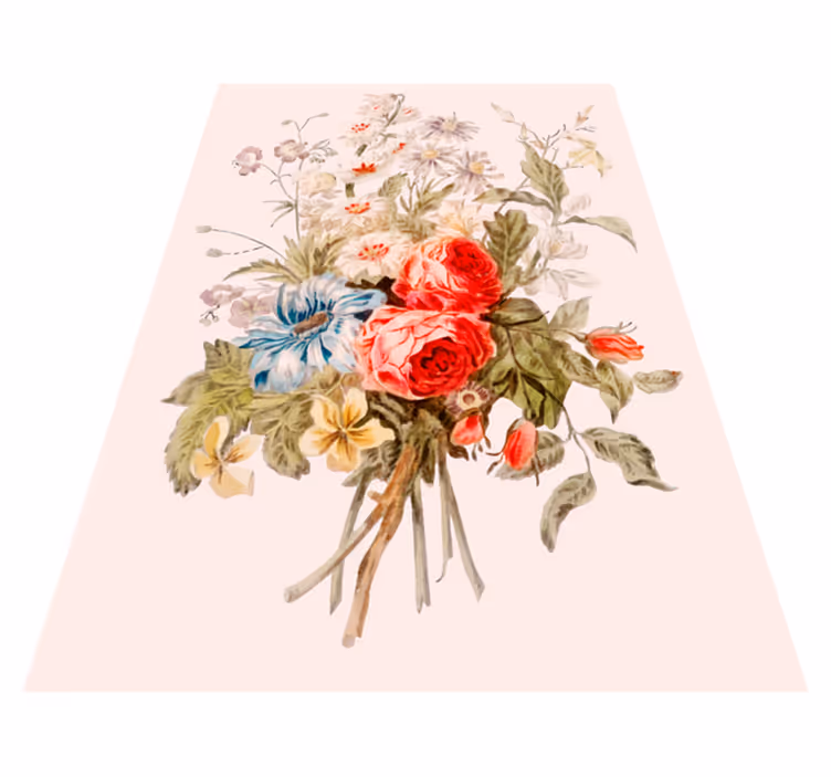 Elegant Flower Composition floral vinyl rug - TenStickers
