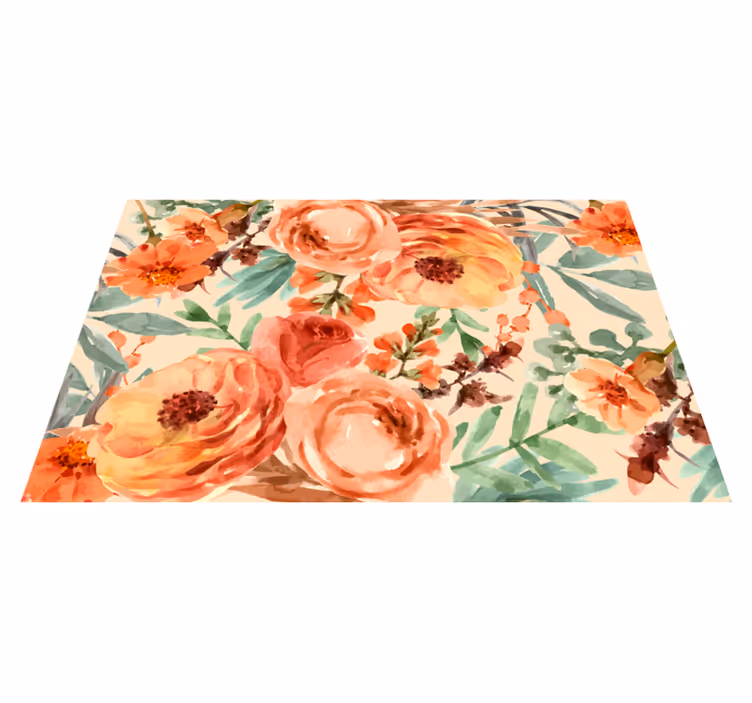 Vibrant Showcase nature floral vinyl rug - TenStickers
