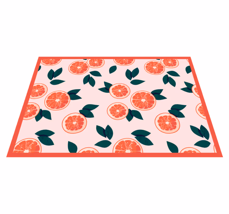 Pink citrus blossom floral vinyl rug - TenStickers