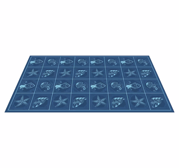 Marine life design bathroom vinyl rug - TenStickers