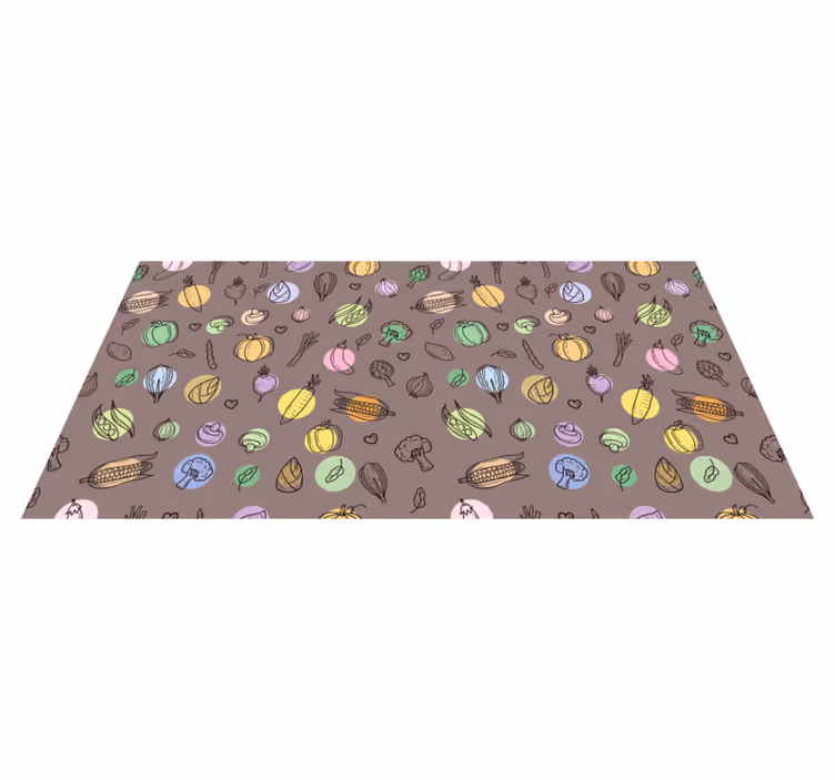 Colorful vegetable pattern kitchen vinyl rug - TenStickers