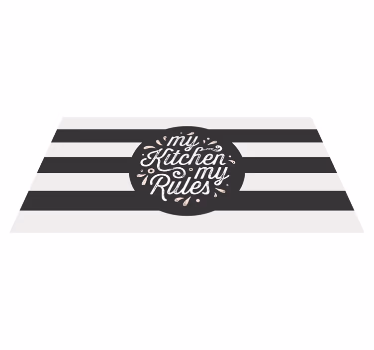 My kitchen my rules retro kitchen vinyl rug - TenStickers