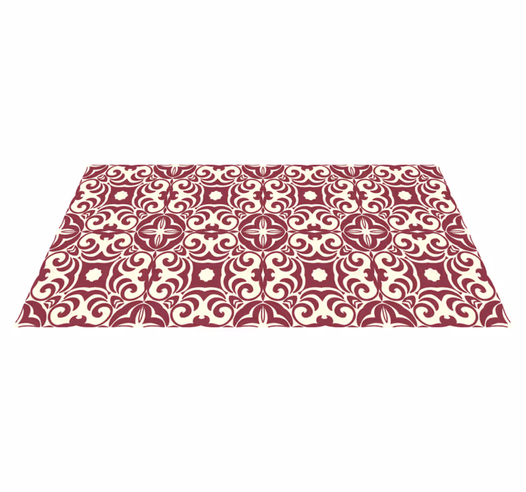 Intricate floral concept bedroom vinyl rug - TenStickers