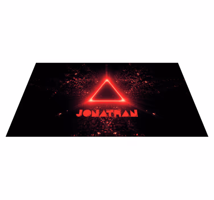 Neon triangle with name teen vinyl rug - TenStickers