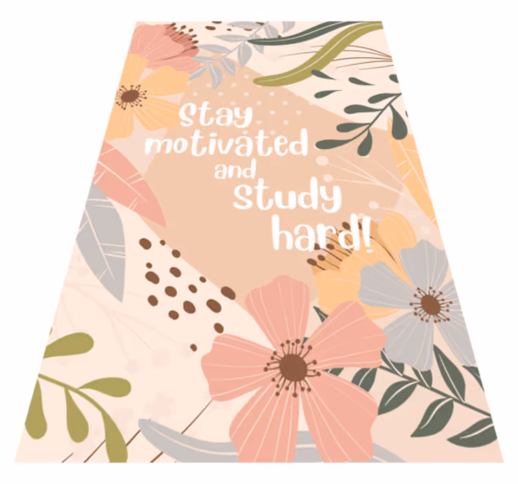 Stay motivated and study custom rug - TenStickers