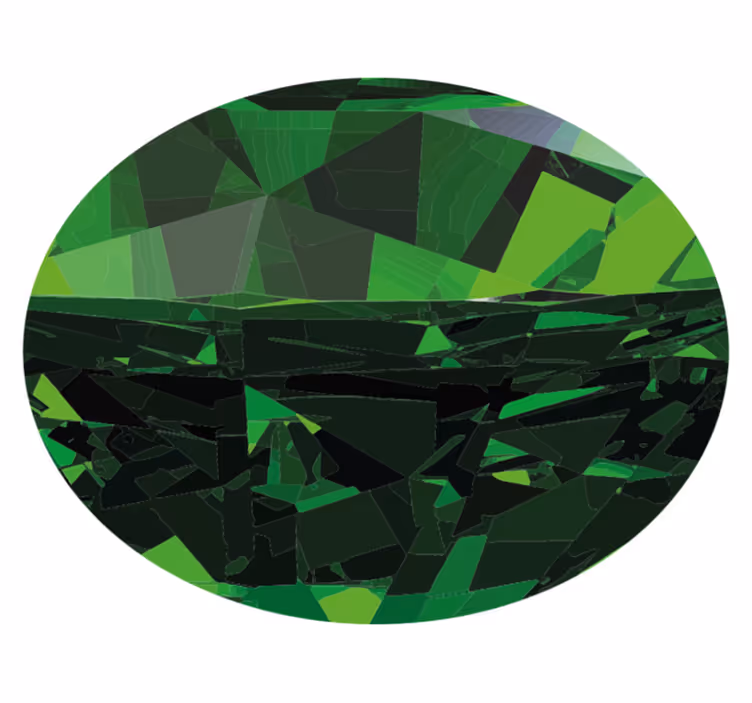 Geometric Green Facets textured vinyl rug - TenStickers