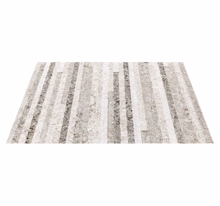 Textured Grey Stripes wood effect vinyl rug - TenStickers